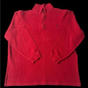 Men's Polo Red QuarterZip Sweater